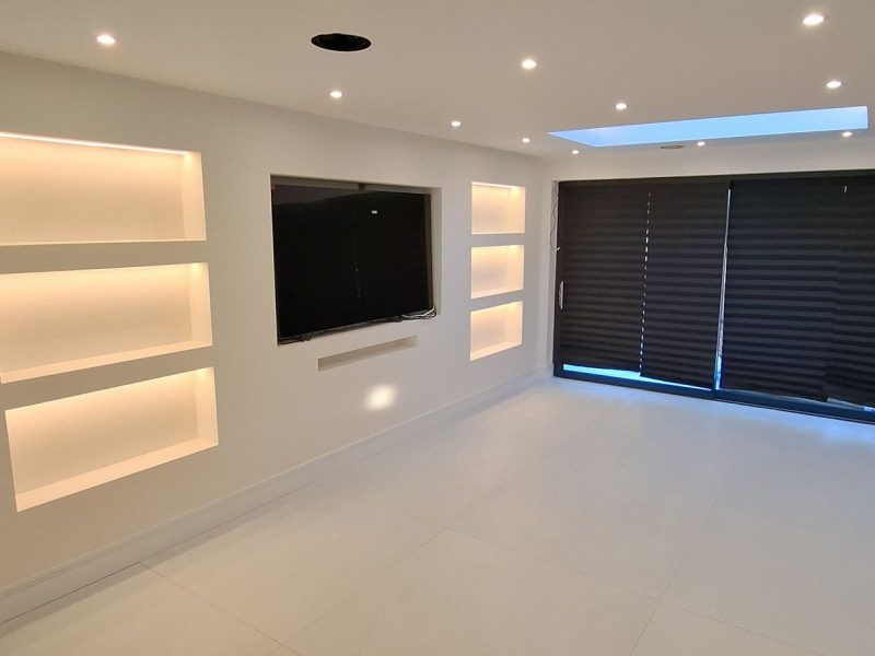 Living Area · Lit Media Wall · Clayhall, Ilford
